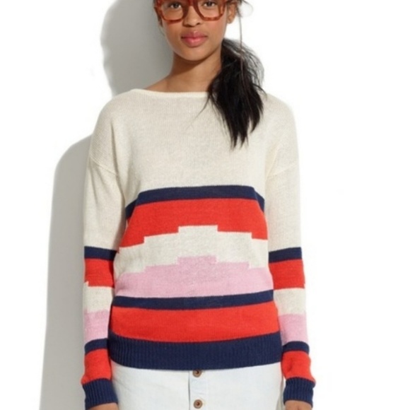 Madewell Sweaters - Madewell 100% Linen Blockstep Sweater